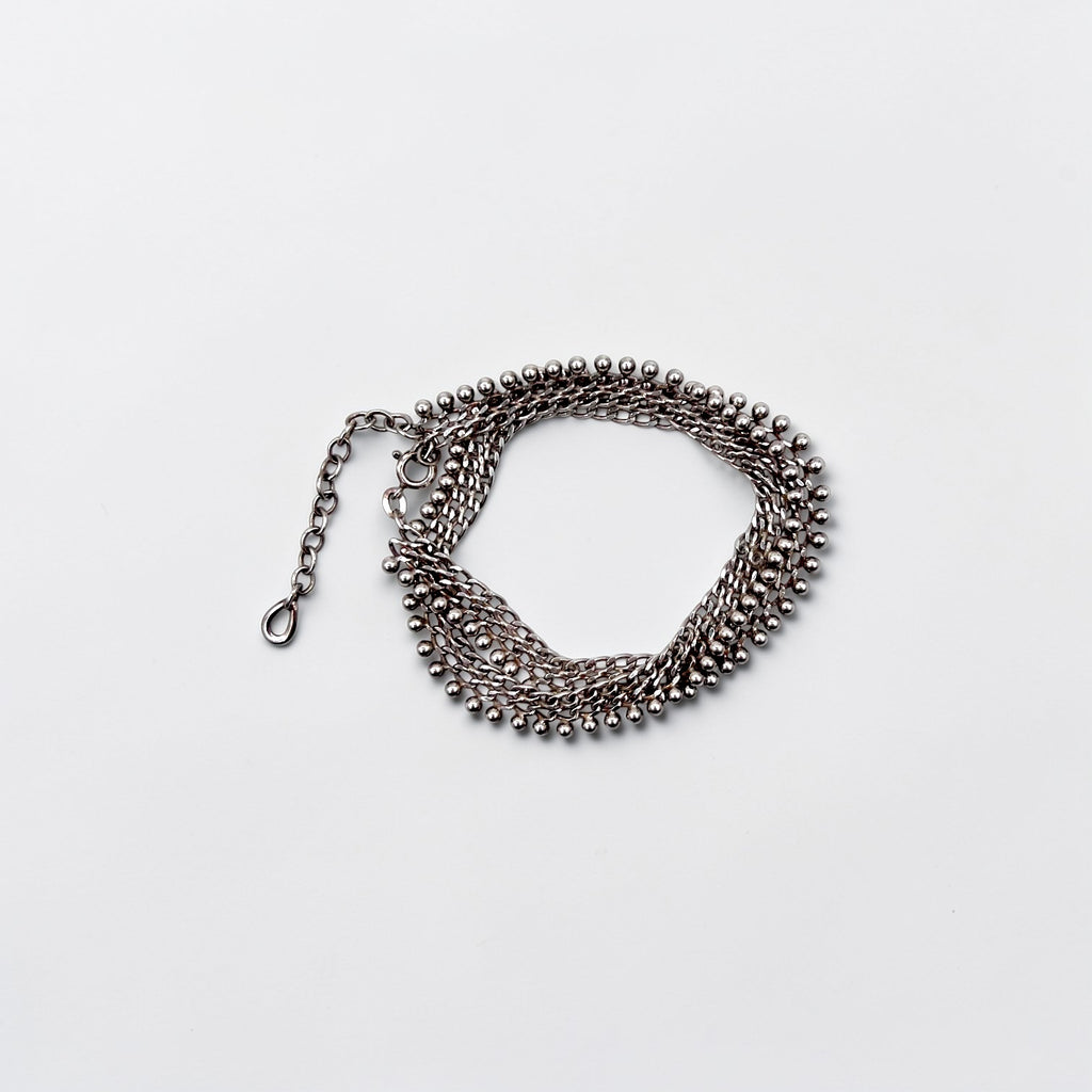 Friedrich Binder 70年代 ドイツ製 ヴィンテージ ネックレス チョーカー シルバー FBM 835 刻印 フリンジ メッシュ