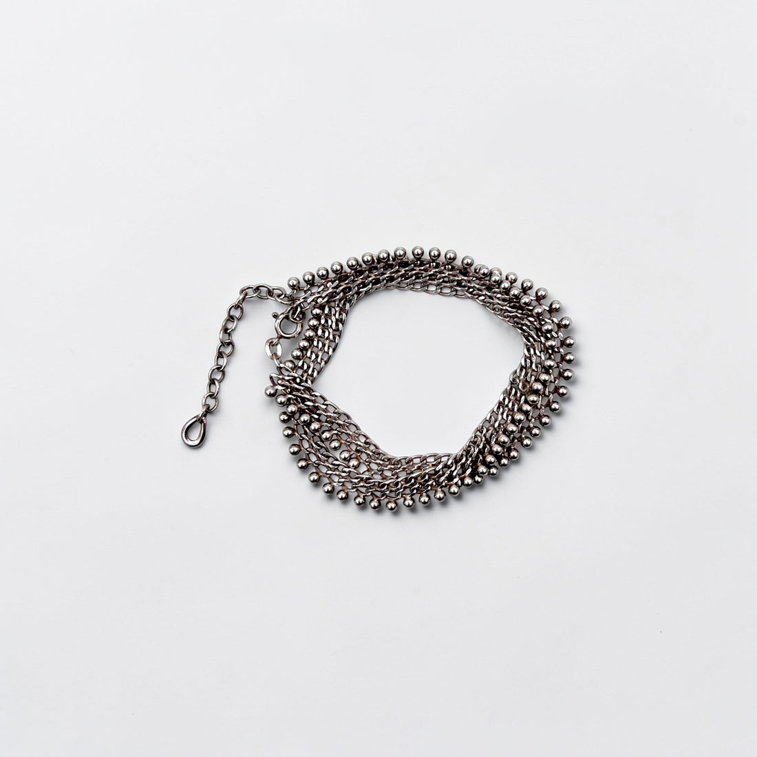 Friedrich Binder 70年代 ドイツ製 ヴィンテージ ネックレス チョーカー シルバー FBM 835 刻印 フリンジ メッシュ