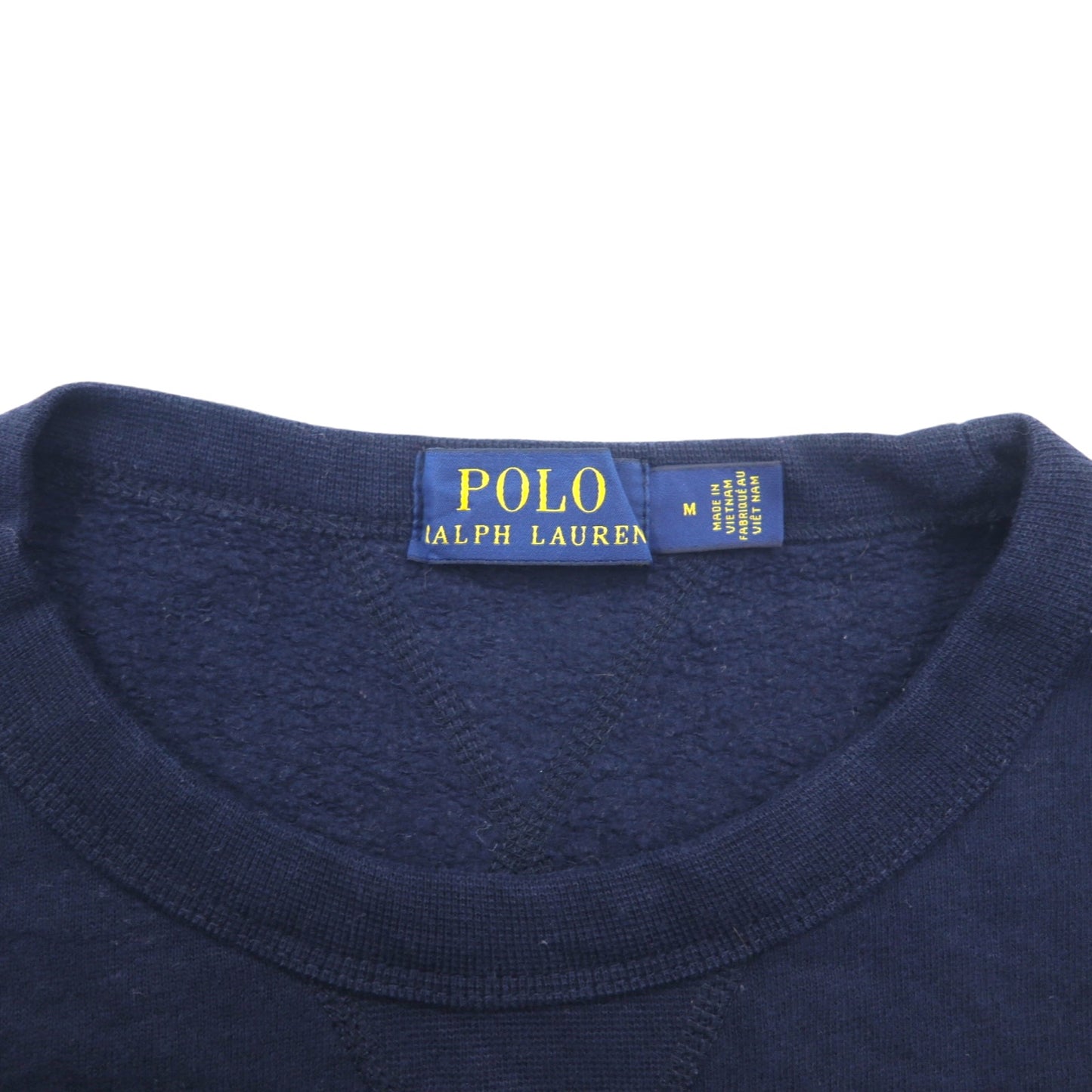 POLO RALPH LAUREN スモールポニー刺繍 スウェット M ネイビー コットン 裏起毛 前V