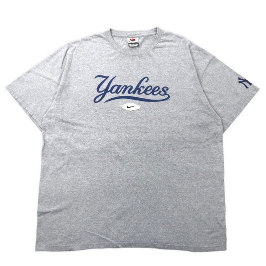 日本然リトテ-古着オンライン-NIKE TEAM ニューヨーク ヤンキース プリントTシャツ XXL グレー New York Yankees コットン ビッグサイズ 00年代-NIKE TEAM New York Yankees Print T-Shirt XXL Gray NEW YORK YANKEES Cotton Big Size 00s