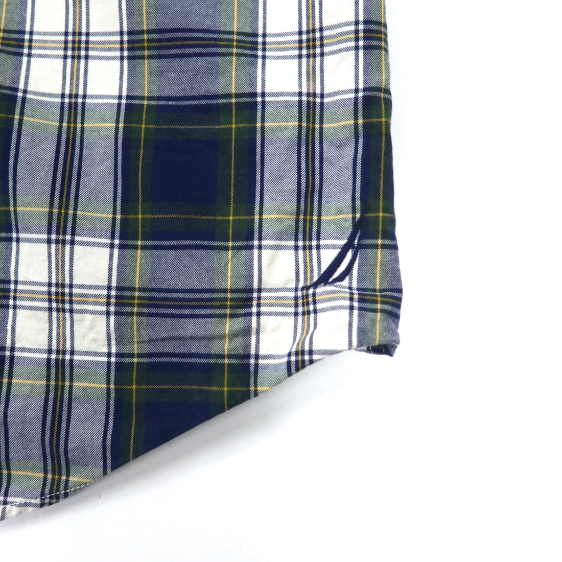 NAUTICA Check Shirt M Navy Multicolor Tartan Cotton Made in Mauritius