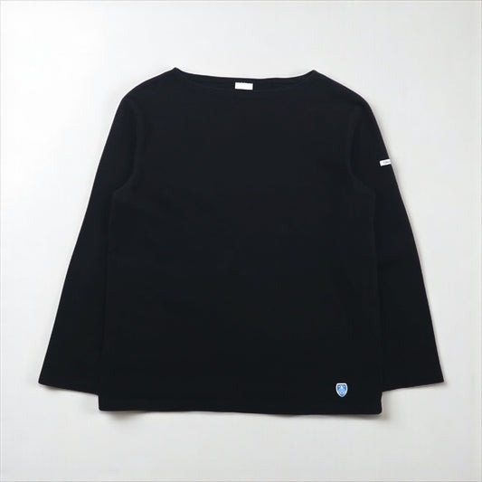 ORCIVAL フランス製 バスクシャツ ボートネック ロンT M ブラック コットン H19 954047
