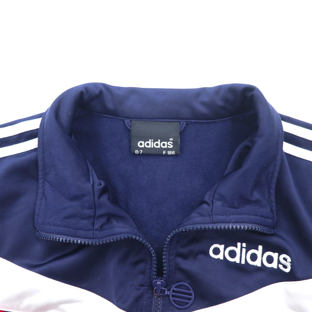 adidas 90年代 トラックジャケット ジャージ L ネイビー ポリエステル ロゴ刺繍 3ストライプ