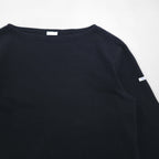 ORCIVAL French-made Basque Shirt, Boat Neck, Long, Black, Cotton, H19, 954047