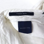 INCOTEX Romanian denim pants, M, white, cotton, TOMM SLIM, leather patch, zipper fly