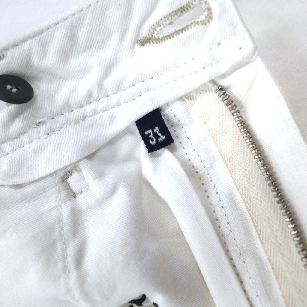 INCOTEX Romanian denim pants, M, white, cotton, TOMM SLIM, leather patch, zipper fly