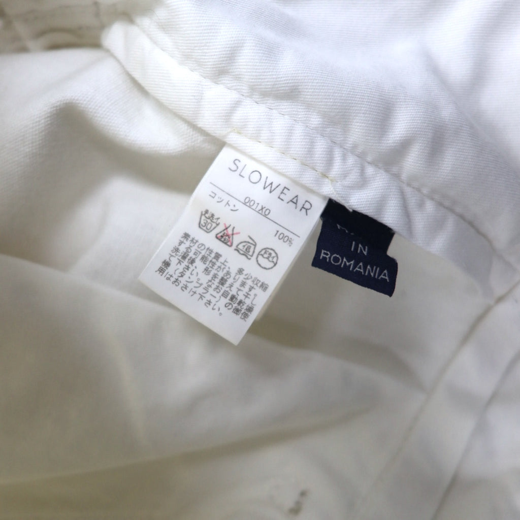 INCOTEX Romanian denim pants, M, white, cotton, TOMM SLIM, leather patch, zipper fly