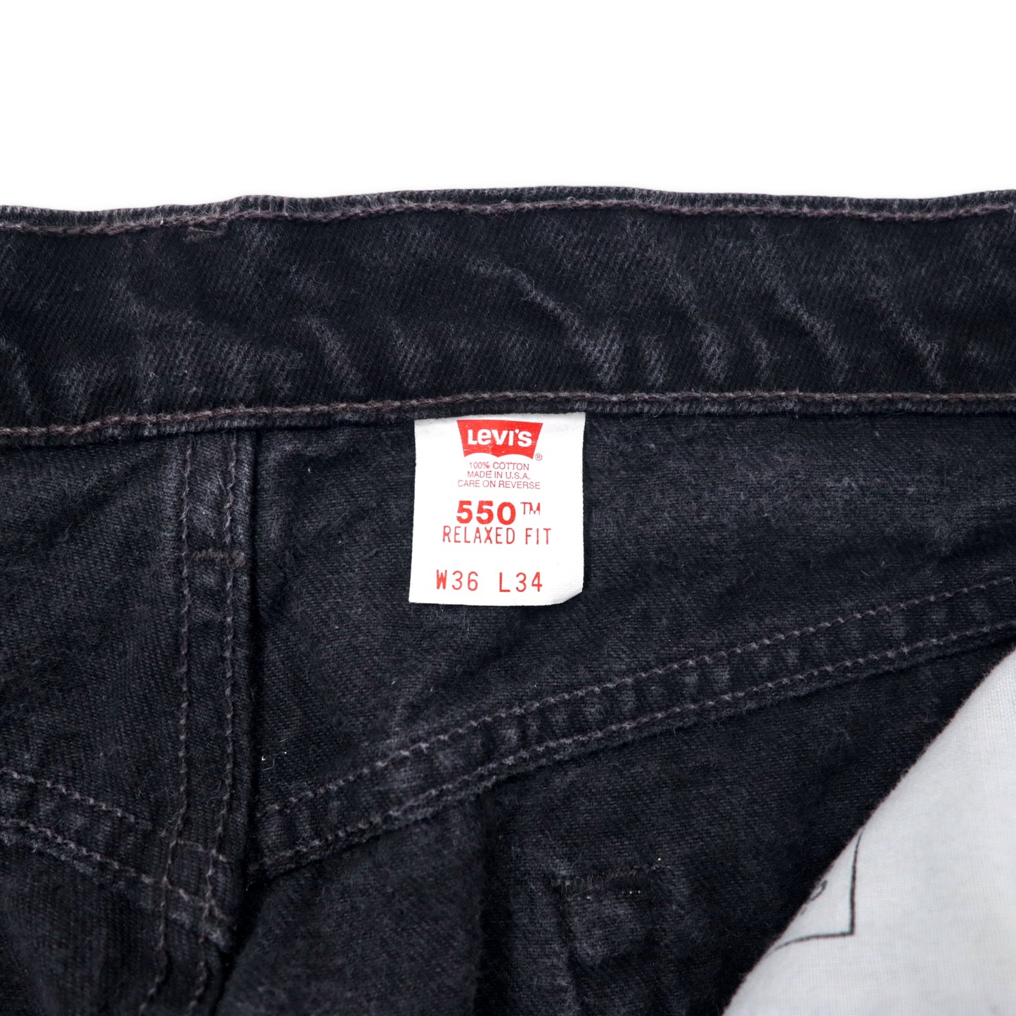 Levi's USA MADE 90's 550 Relaxed Fit Black Denim Pants 36 Tapered