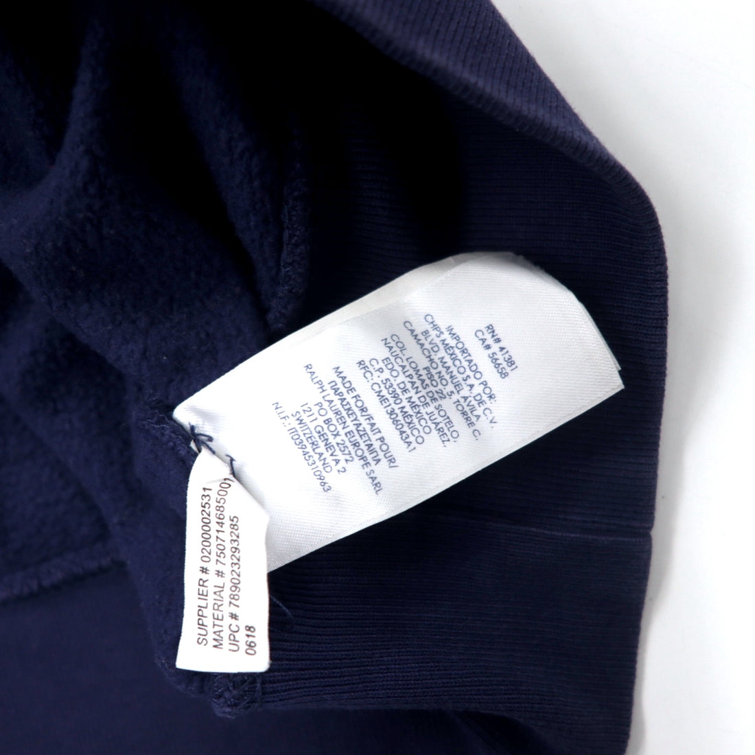 CHAPS Border Sweatshirt S Multicolor Cotton Fleece Lining One Point Logo Embroidery