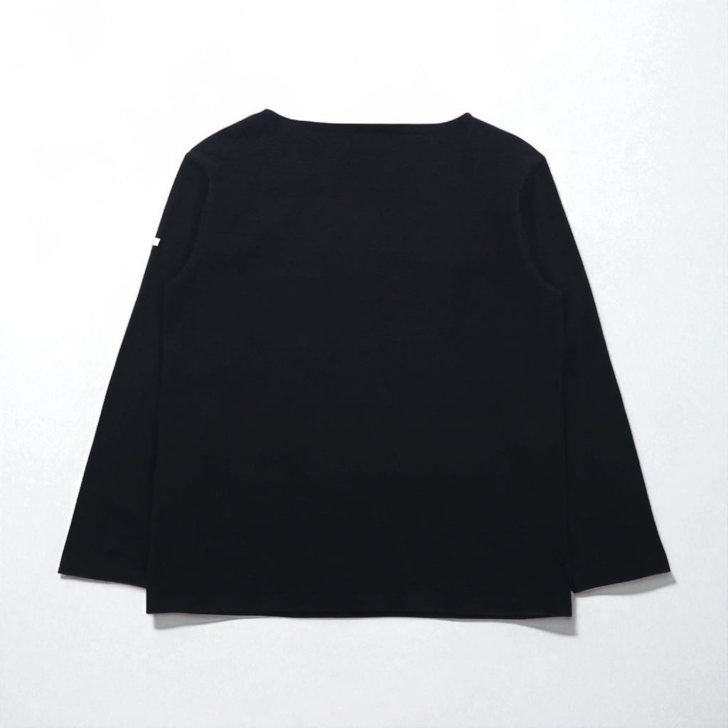 ORCIVAL French-made Basque Shirt, Boat Neck, Long, Black, Cotton, H19, 954047