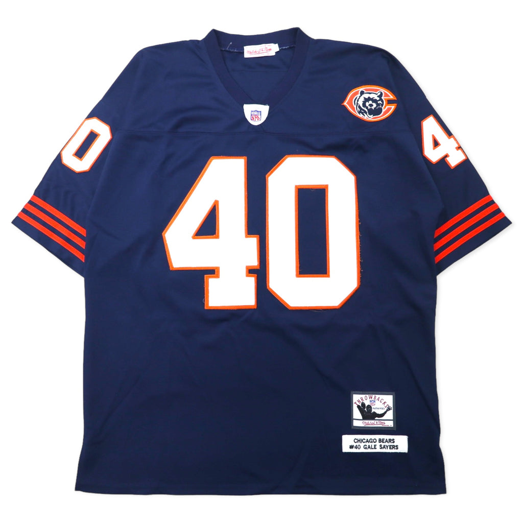 日本然リトテ-古着オンライン-mitchell & ness ゲームシャツ 52 ネイビー ポリエステル NFL CHICAGO BEARS ナンバリング SAYERS ビッグサイズ-MITCHELL & NESS Game Shirt 52 Navy Polyester NFL CHICAGO BEARS Numbering Sayers Big Size