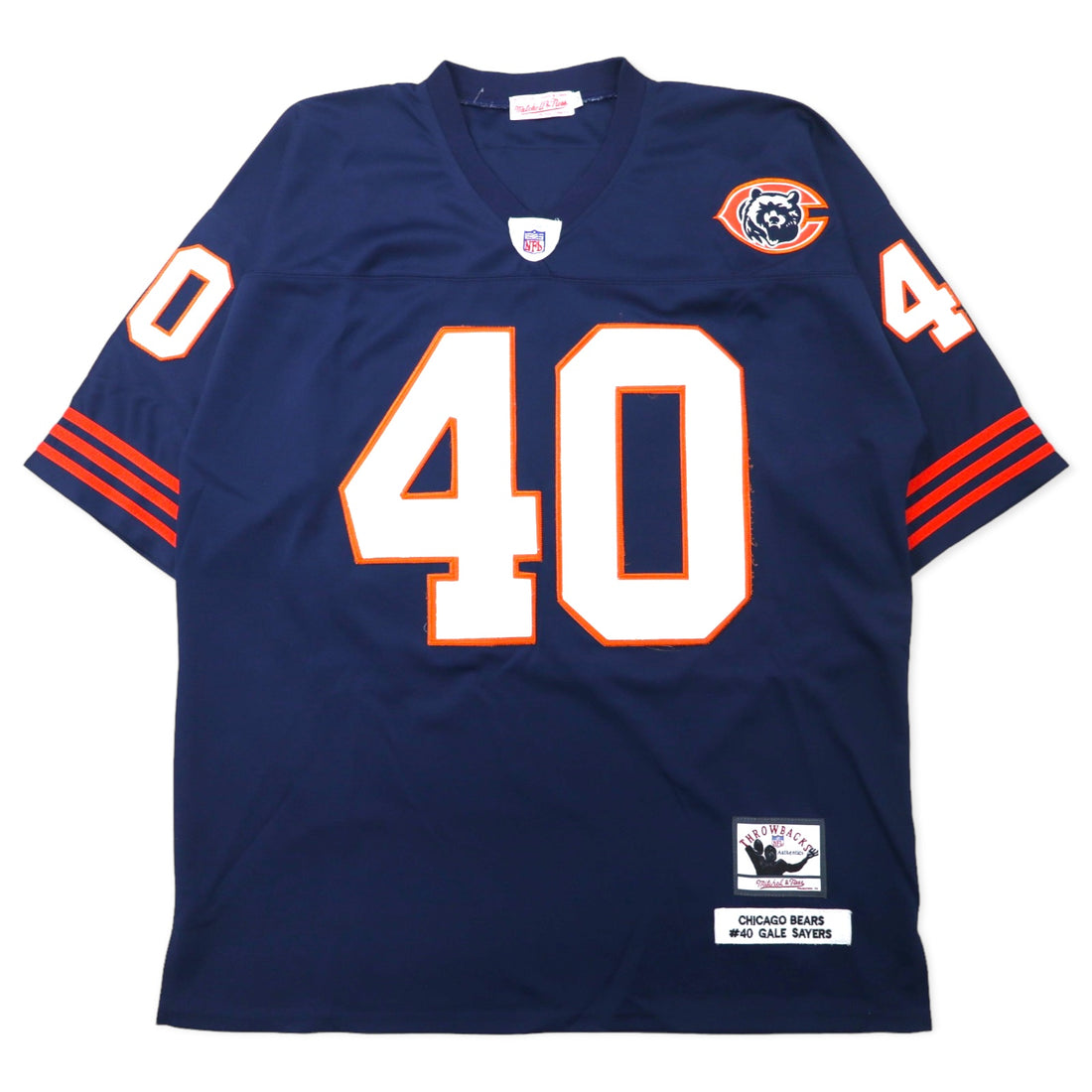 日本然リトテ-古着オンライン-mitchell & ness ゲームシャツ 52 ネイビー ポリエステル NFL CHICAGO BEARS ナンバリング SAYERS ビッグサイズ-MITCHELL & NESS Game Shirt 52 Navy Polyester NFL CHICAGO BEARS Numbering Sayers Big Size