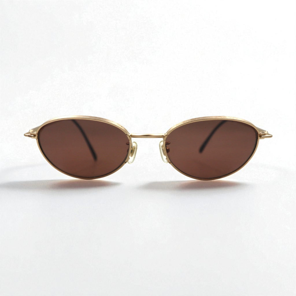 CELINE Vintage Oval Sunglasses in Gold Metal, 53-19-147