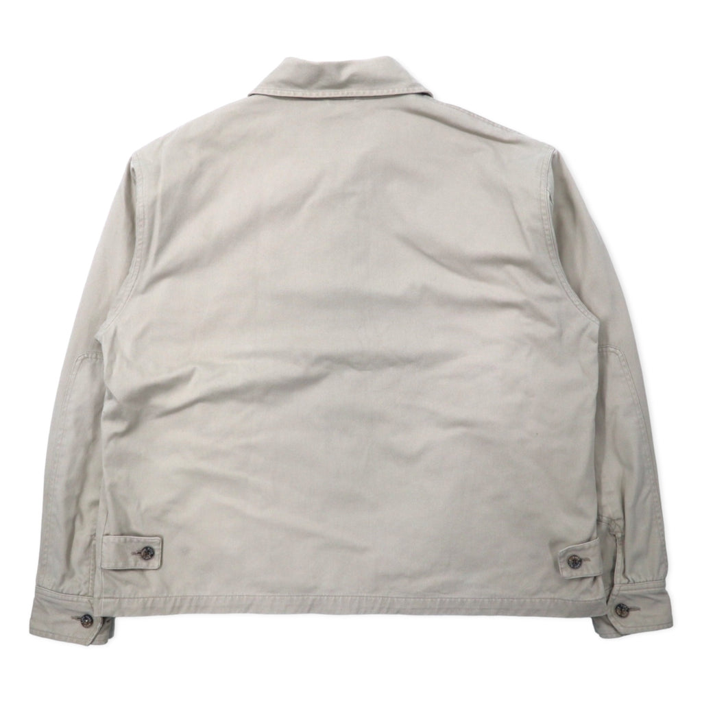HARD ROCK CAFE 90s Swing Top Harrington Jacket XL Beige Cotton Logo Embroidery