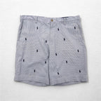 POLO RALPH LAUREN シアサッカー ショートパンツ ハーフパンツ L ストライプ ブルー ホワイト CLASSIC FIT 刺繍 オールオーバーポニー