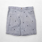POLO RALPH LAUREN シアサッカー ショートパンツ ハーフパンツ L ストライプ ブルー ホワイト CLASSIC FIT 刺繍 オールオーバーポニー