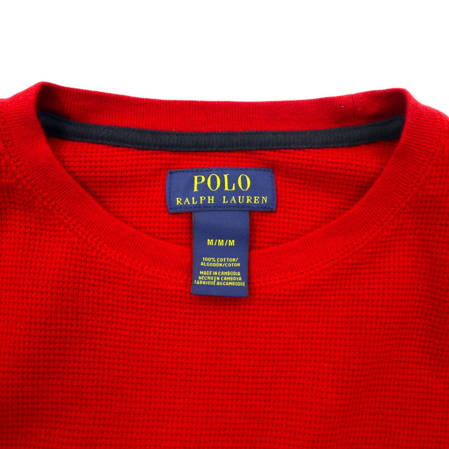 POLO RALPH LAUREN サーマル ロングスリーブ Tシャツ ロンT M レッド コットン スモールポニー刺繍