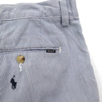 POLO RALPH LAUREN シアサッカー ショートパンツ ハーフパンツ L ストライプ ブルー ホワイト CLASSIC FIT 刺繍 オールオーバーポニー