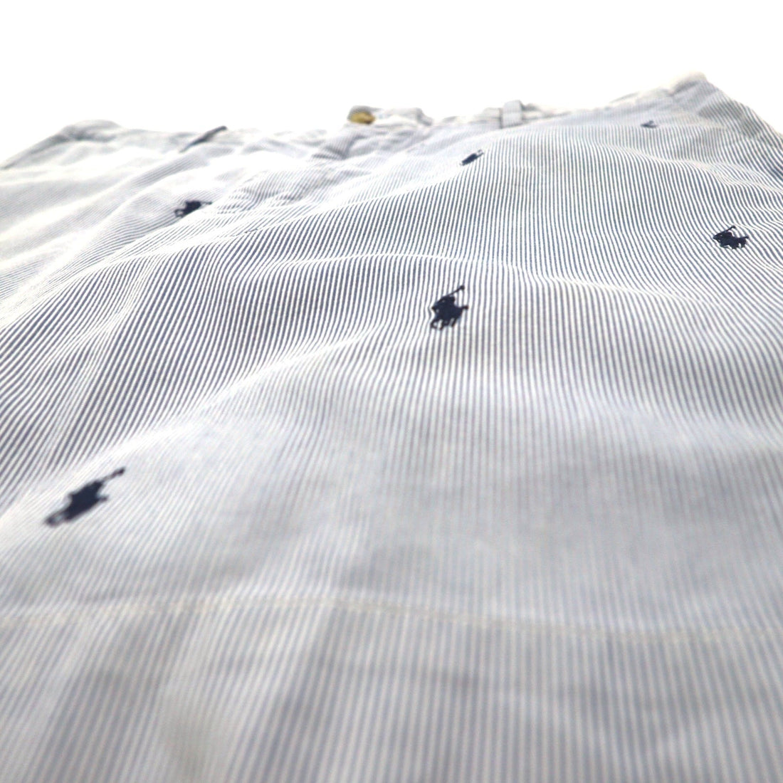 POLO RALPH LAUREN シアサッカー ショートパンツ ハーフパンツ L ストライプ ブルー ホワイト CLASSIC FIT 刺繍 オールオーバーポニー