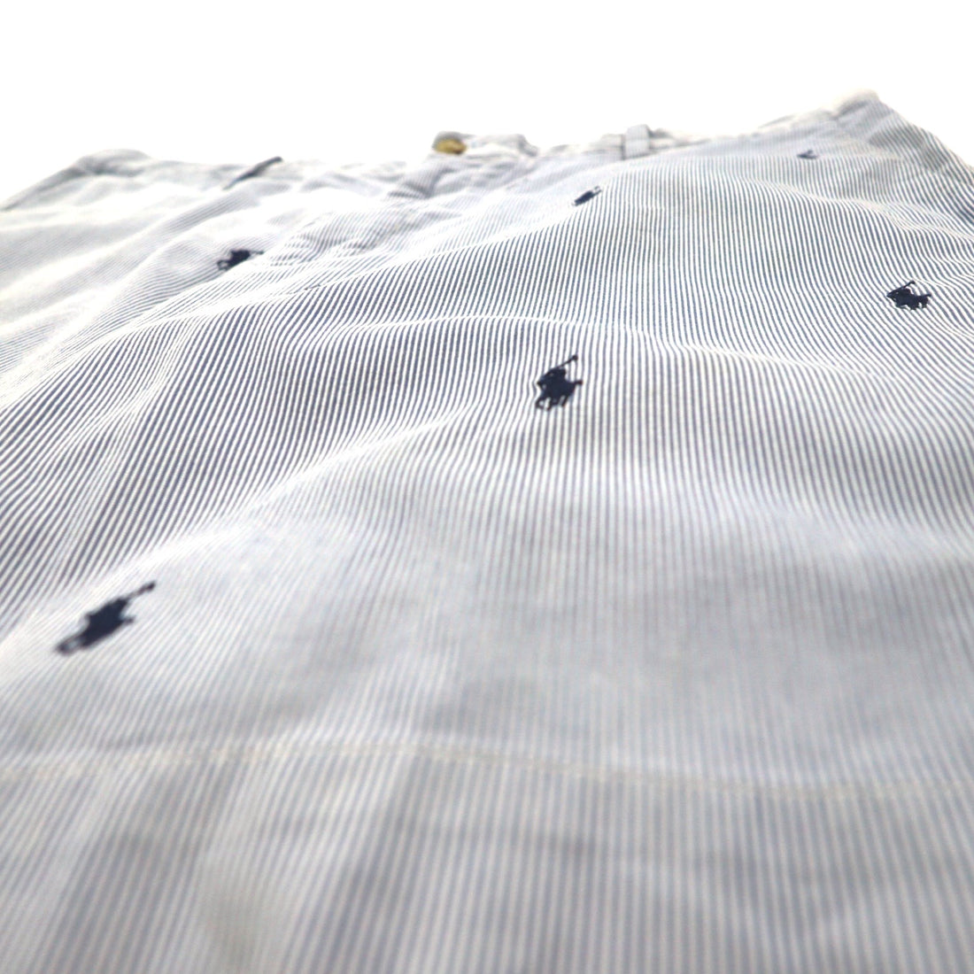 POLO RALPH LAUREN シアサッカー ショートパンツ ハーフパンツ L ストライプ ブルー ホワイト CLASSIC FIT 刺繍 オールオーバーポニー