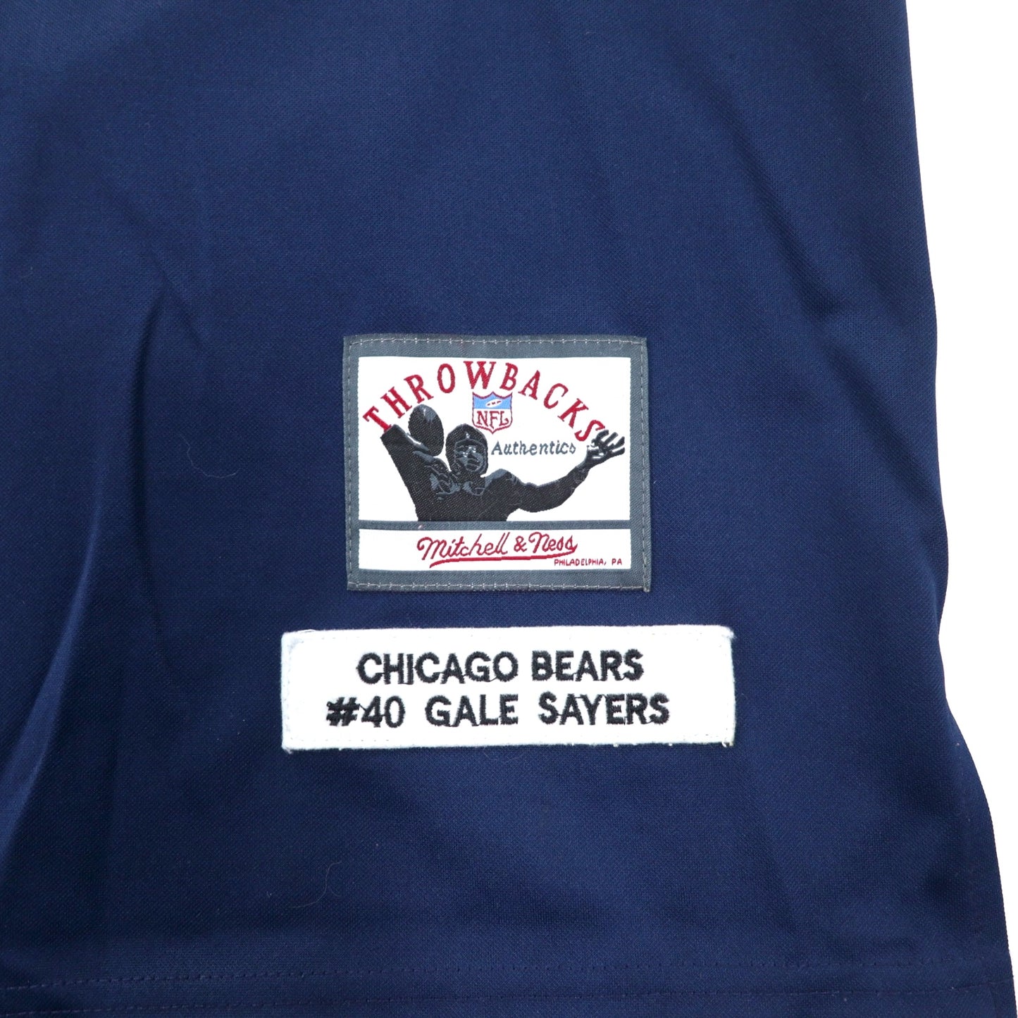 mitchell & ness ゲームシャツ 52 ネイビー ポリエステル NFL CHICAGO BEARS ナンバリング SAYERS ビッグサイズ
