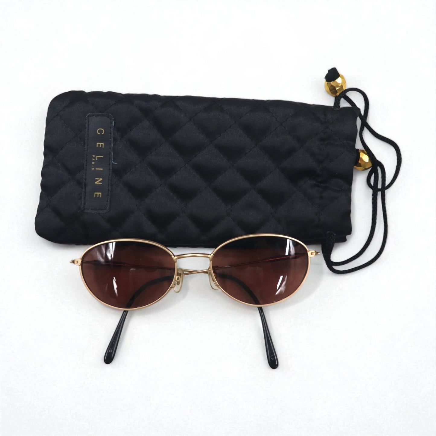 CELINE ヴィンテージ オーバル サングラス ゴールド メタル 53-19-147