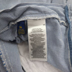 POLO RALPH LAUREN シアサッカー ショートパンツ ハーフパンツ L ストライプ ブルー ホワイト CLASSIC FIT 刺繍 オールオーバーポニー