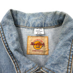 Hard Rock Cafe 90年代 デニムジャケット Gジャン L ブルー アイスウォッシュ コットン バックロゴ刺繍