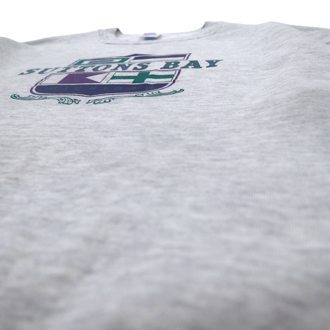 Made in USA 90s JERZEES SUPER SWEATS College Print Sweatshirt L Grey Cotton SUTTONS BAY