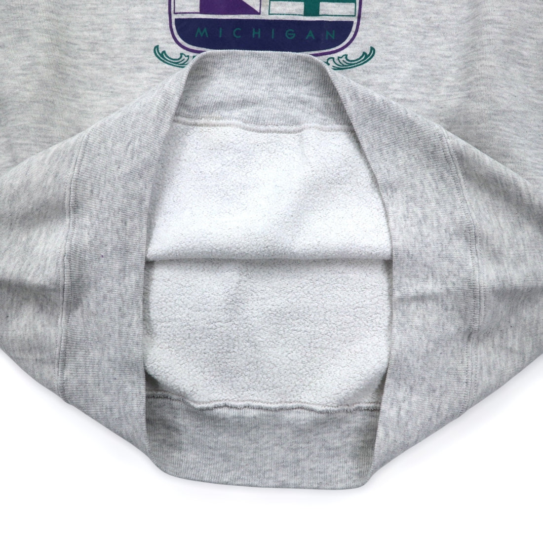 Made in USA 90s JERZEES SUPER SWEATS College Print Sweatshirt L Grey Cotton SUTTONS BAY