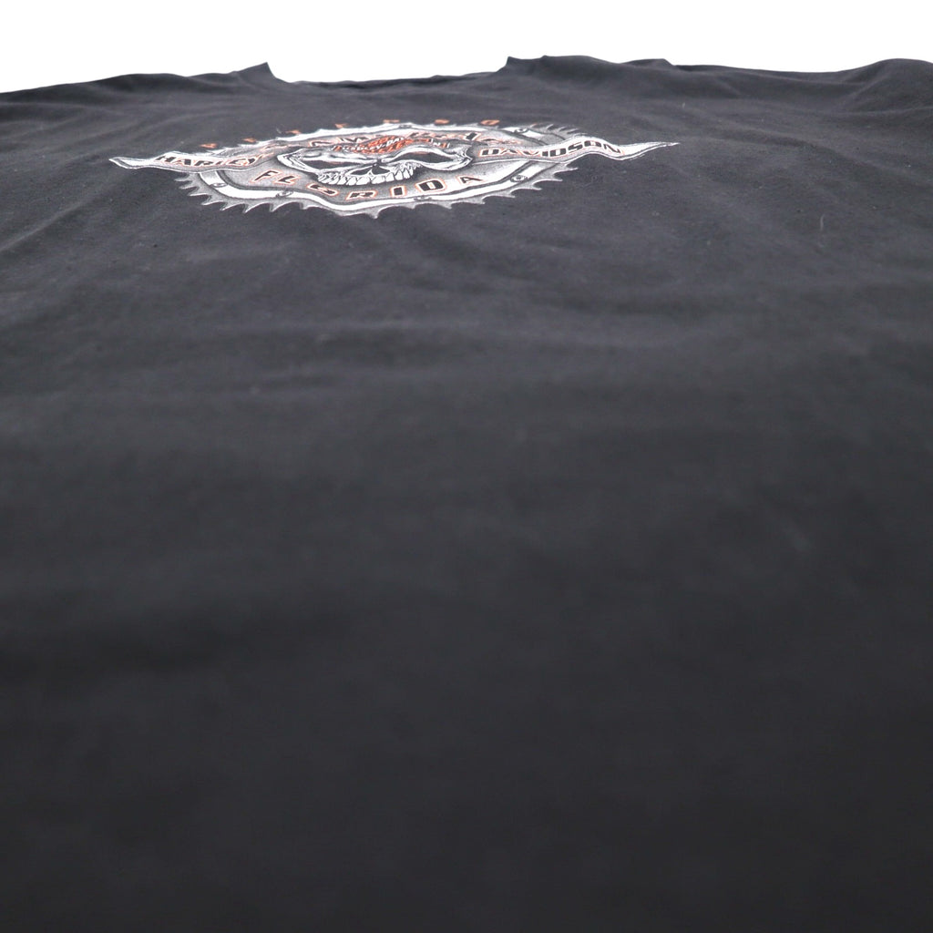 HARLEY DAVIDSON スカル 両面プリント Tシャツ 3XL ビッグサイズ ブラック コットン MIAMI BEACH