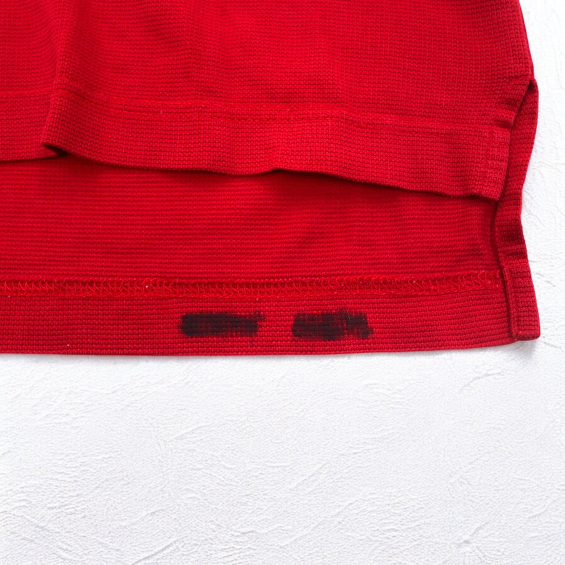 BURBERRY GOLF Long Sleeve Polo Shirt S Red Cotton Chest Pocket One Point Logo Embroidery