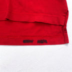 BURBERRY GOLF Long Sleeve Polo Shirt S Red Cotton Chest Pocket One Point Logo Embroidery