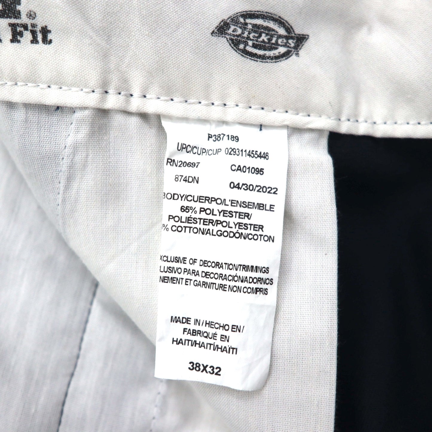 Dickies ワークパンツ オリジナルフィット チノパンツ XL ネイビー ポリエステル 874DN