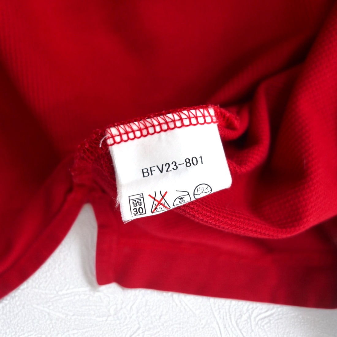 BURBERRY GOLF Long Sleeve Polo Shirt S Red Cotton Chest Pocket One Point Logo Embroidery