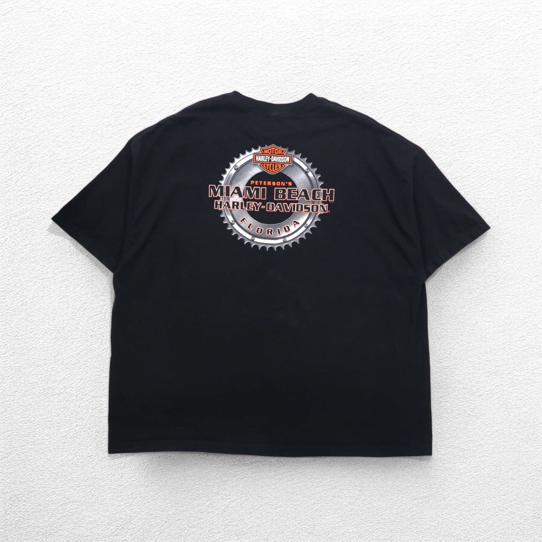 HARLEY DAVIDSON スカル 両面プリント Tシャツ 3XL ビッグサイズ ブラック コットン MIAMI BEACH