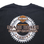 HARLEY DAVIDSON スカル 両面プリント Tシャツ 3XL ビッグサイズ ブラック コットン MIAMI BEACH