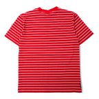 SANTA CRUZ ボーダー Tシャツ L レッド コットン ストレッチ ワンポイントロゴ 刺繍