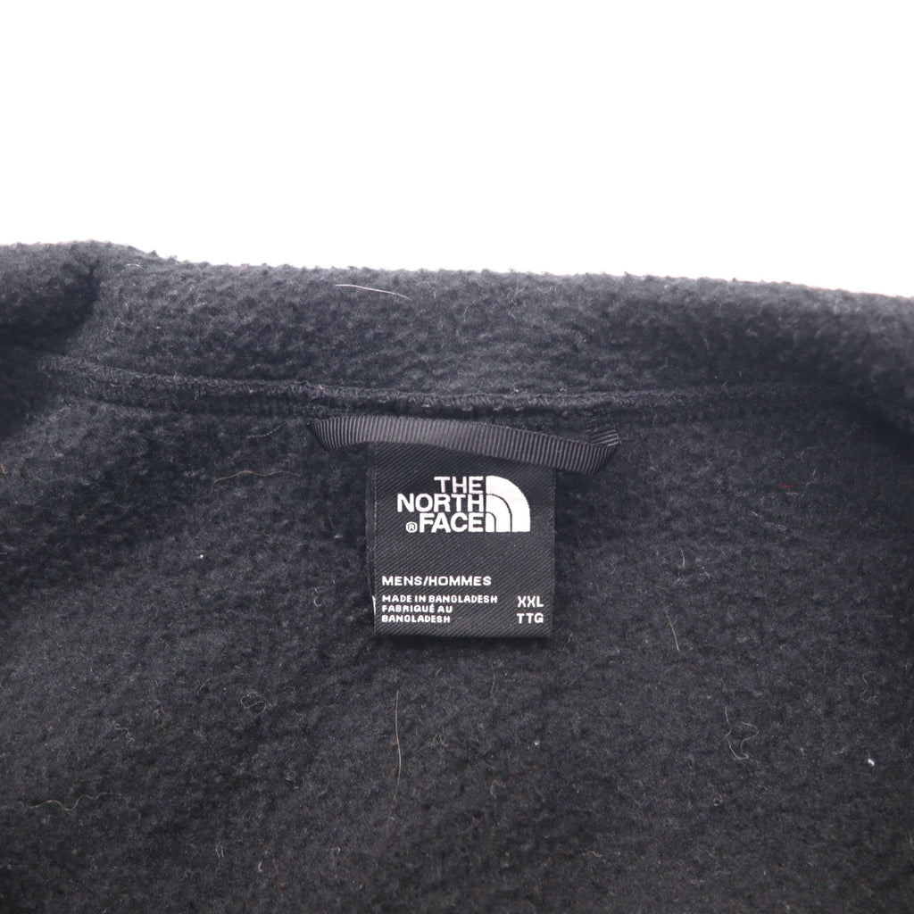 THE NORTH FACE バイカラー フリースジャケット XXL ブラック グレー ポリエステル ロゴ刺繍 NF0A7UJP