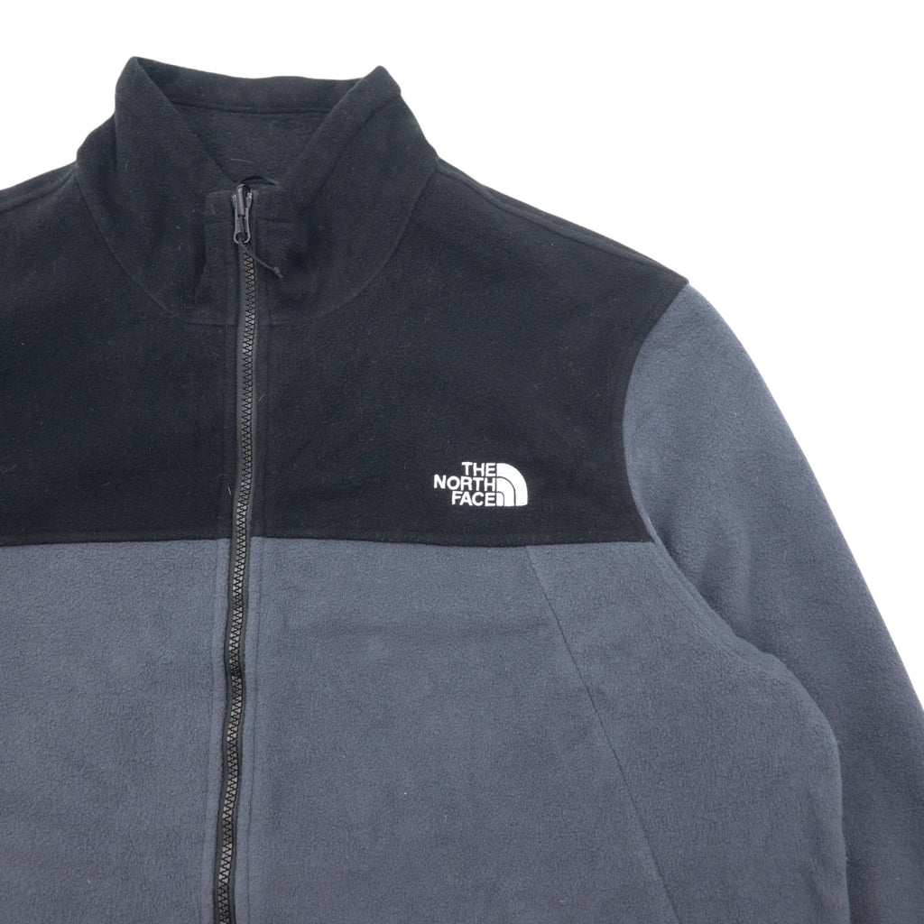 THE NORTH FACE バイカラー フリースジャケット XXL ブラック グレー ポリエステル ロゴ刺繍 NF0A7UJP