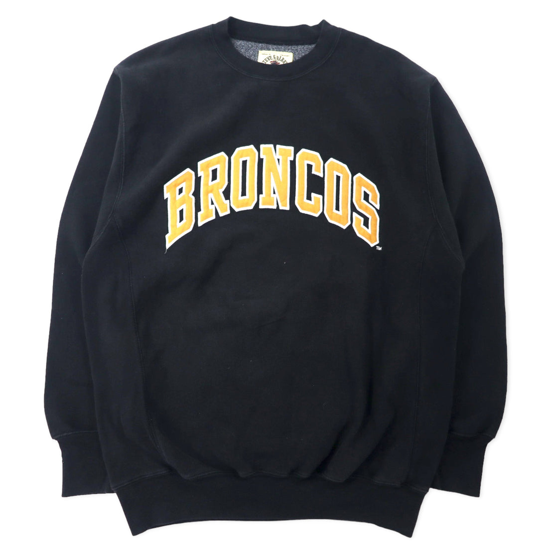 日本然リトテ-古着オンライン-STEVE & BARRY'S リバースウィーブ スウェット L ブラック コットン パキ綿 裏起毛 NFL BRONCOSビッグサイズ-STEVE & BARRY'S Reverse Weave Sweatshirt L Black Cotton Paki Cotton BRUSHED LINING NFL BRONCOS Big Size