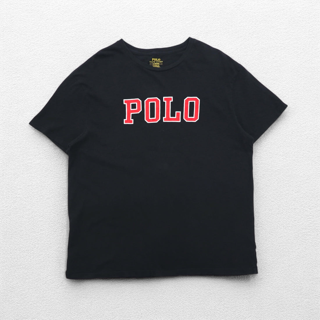 POLO RALPH LAUREN クラシックフィット プリント Tシャツ L ブラック コットン CLASSIC FIT
