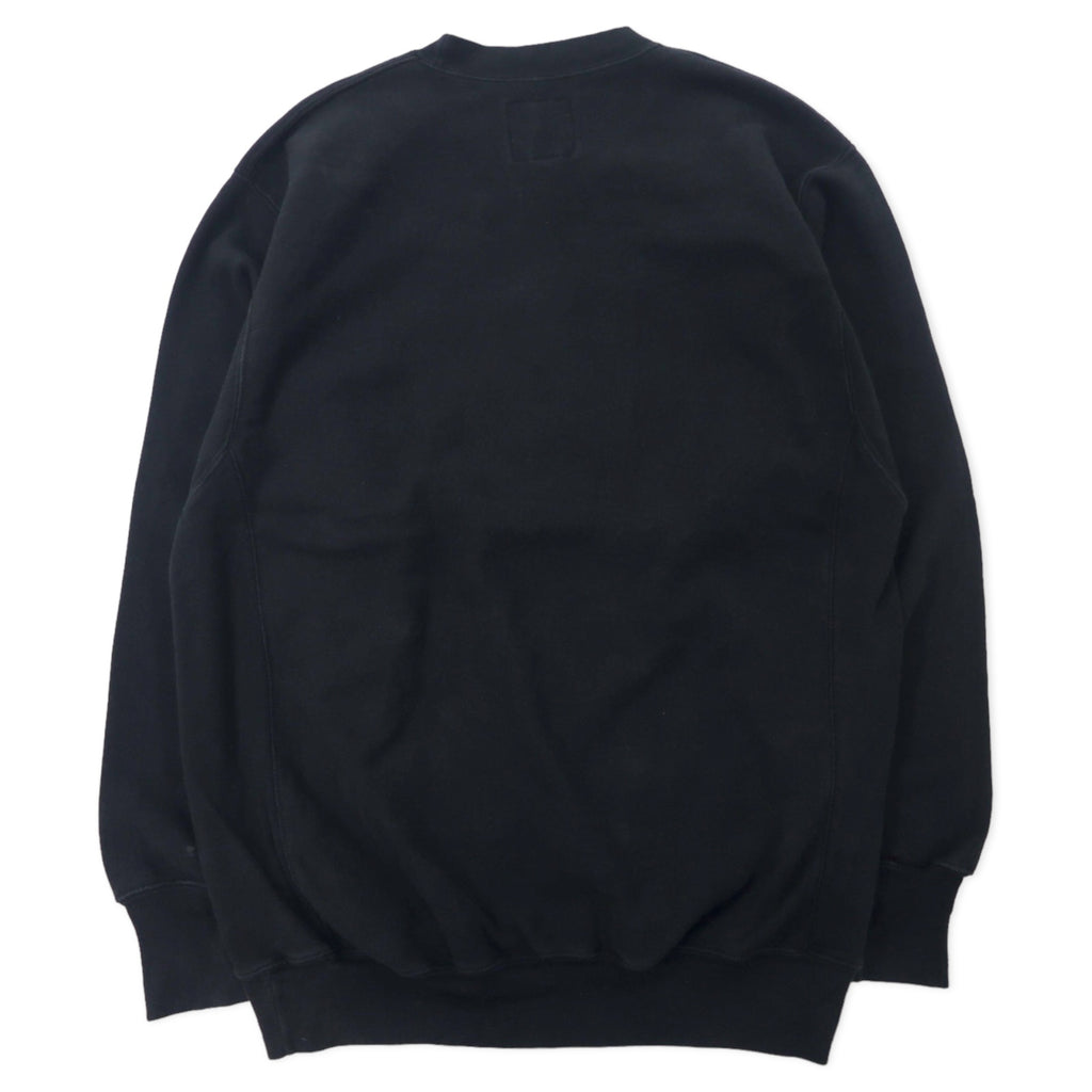 STEVE &amp; BARRY'S Reverse Weave Sweatshirt L Black Cotton Paki Cotton Brushed Back NFL BRONCOS Big Size