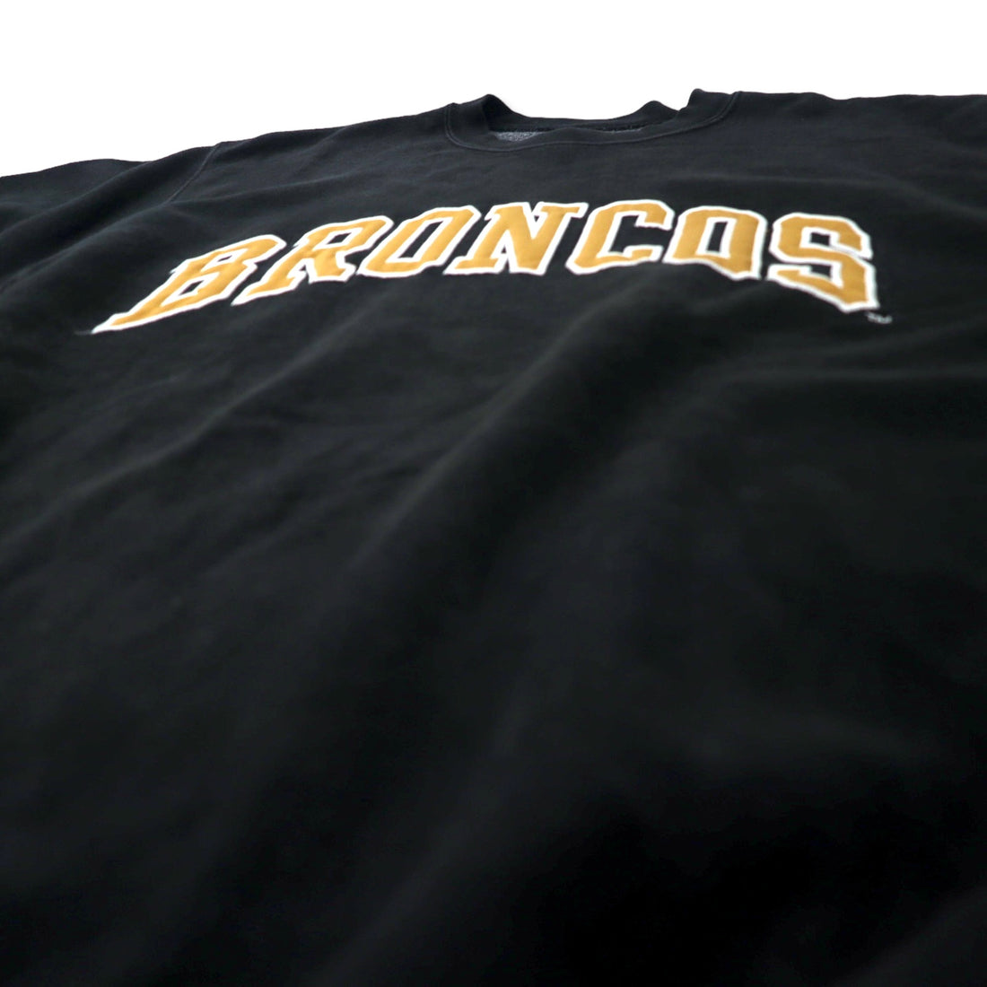 STEVE &amp; BARRY'S Reverse Weave Sweatshirt L Black Cotton Paki Cotton Brushed Back NFL BRONCOS Big Size