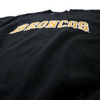 STEVE &amp; BARRY'S Reverse Weave Sweatshirt L Black Cotton Paki Cotton Brushed Back NFL BRONCOS Big Size