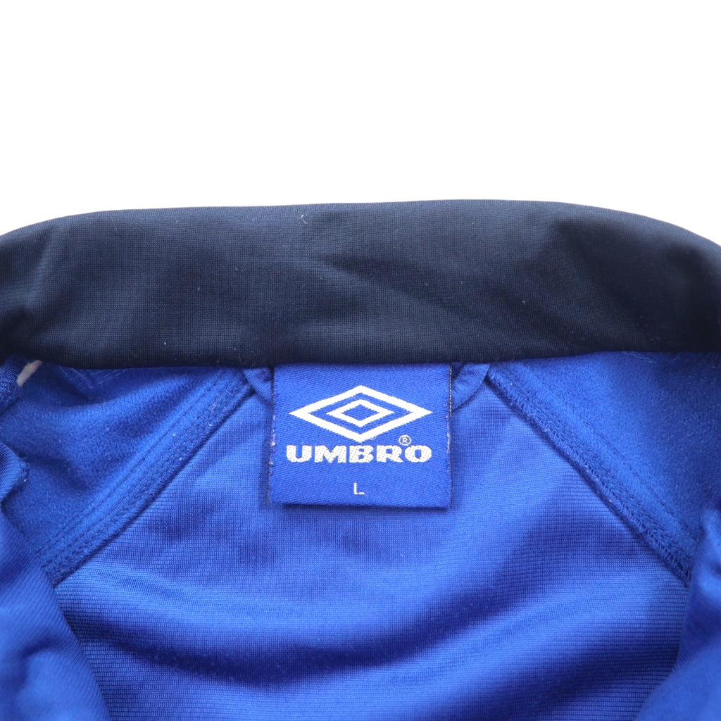 UMBRO 90s Track Jacket Jersey L Blue Polyester Logo Embroidery Tape Logo