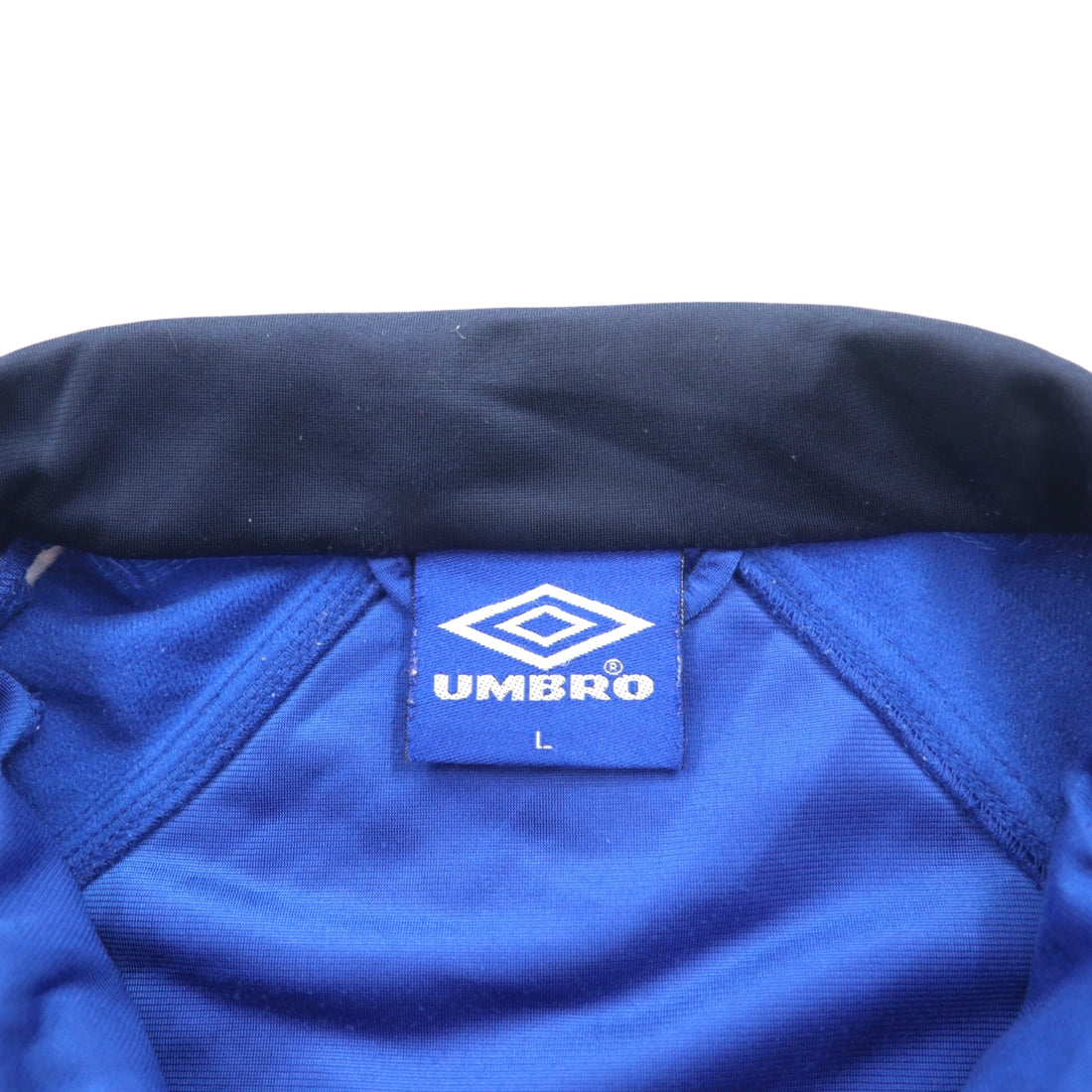 UMBRO 90s Track Jacket Jersey L Blue Polyester Logo Embroidery Tape Logo