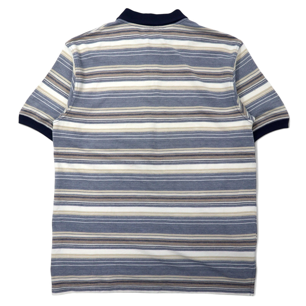 Lee SPORT 90s Striped Polo Shirt, Large, Blue, Multicolor, Cotton