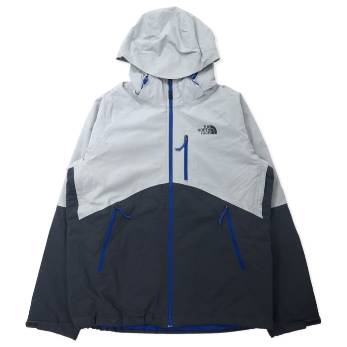 THE NORTH FACE Mountain Parka M Gray Polyester Waterproof Breathable Hyvent Logo Print Detachable Hood