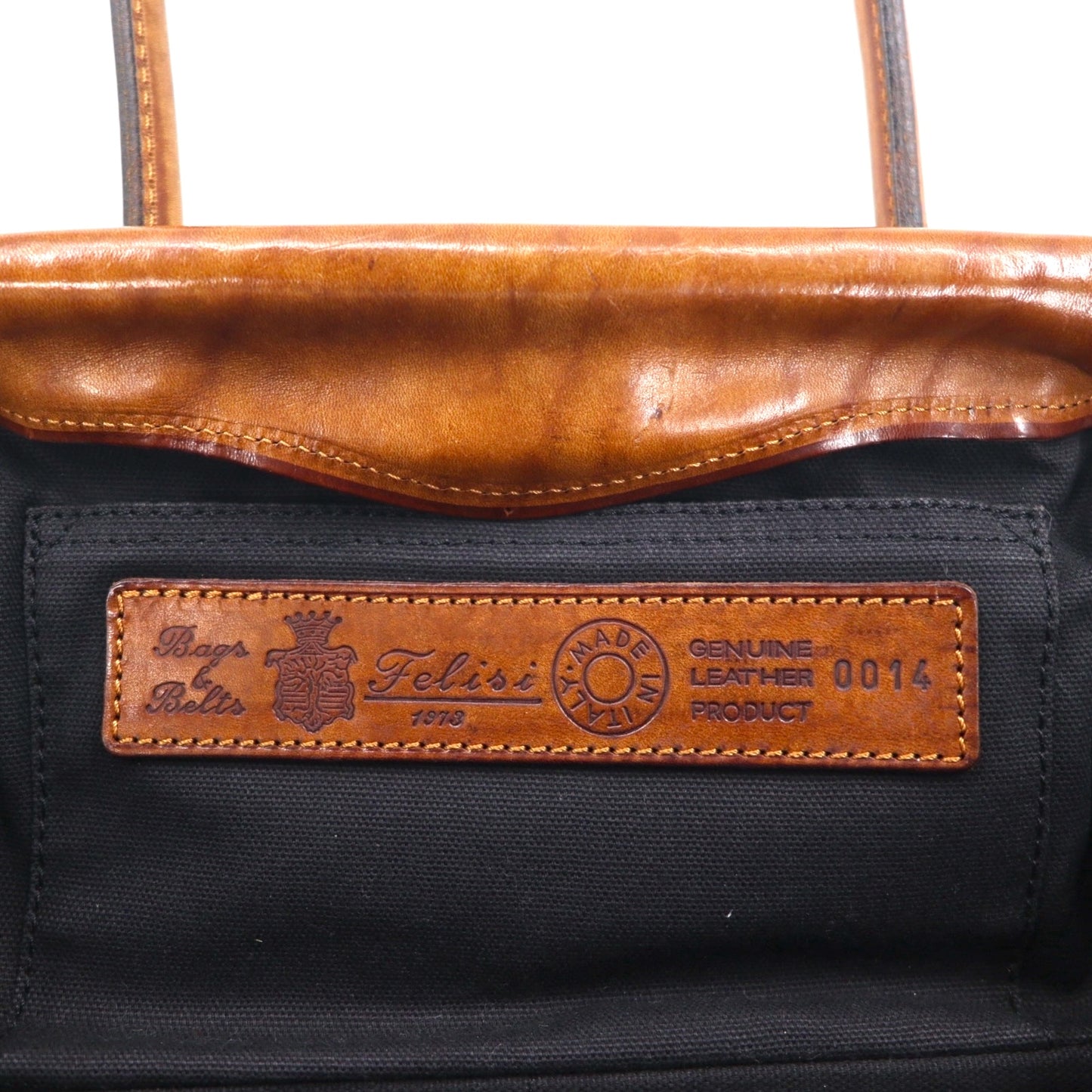 Felisi ショルダーバッグ トートバッグ レザー切り替え パープル ナイロン 0014 イタリア製